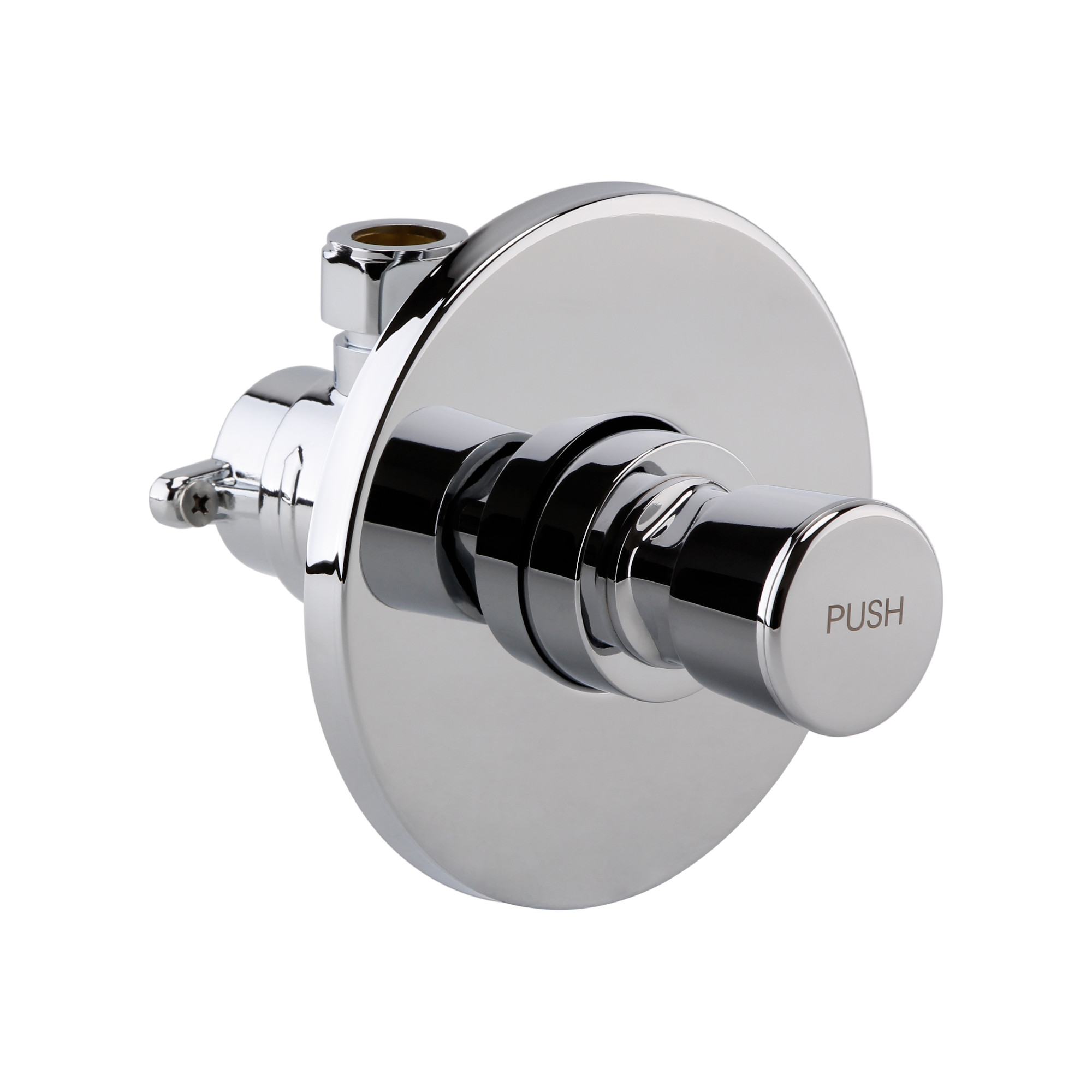 ENKI, Vision, BT4024, Chrome, Self-Closing Shower Tap Concealed Recess, Time Adjustable 10-20 Second, Solid Brass Non-Concussive Shower Valve Tap, Push Button Bathroom Shower Valve, 1 Year Guarantee image
